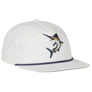 Outdoor Cap Marlin Fishing Rope Hat White Snapback Flat Bill Men OSFM
